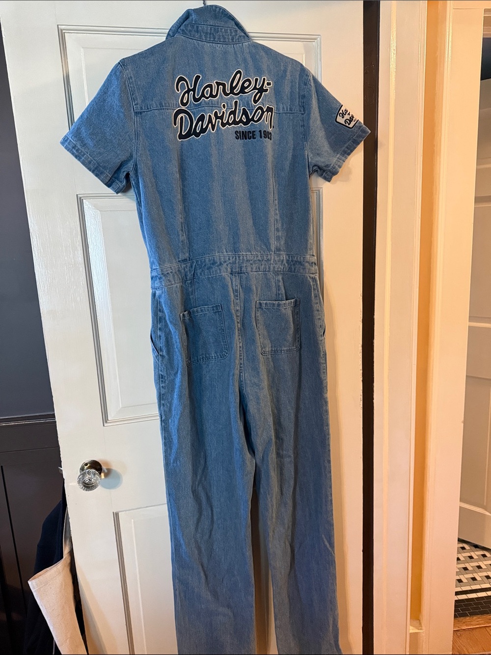 Harley-Davidson Light Blue Denim One-Piece Jumpsuit